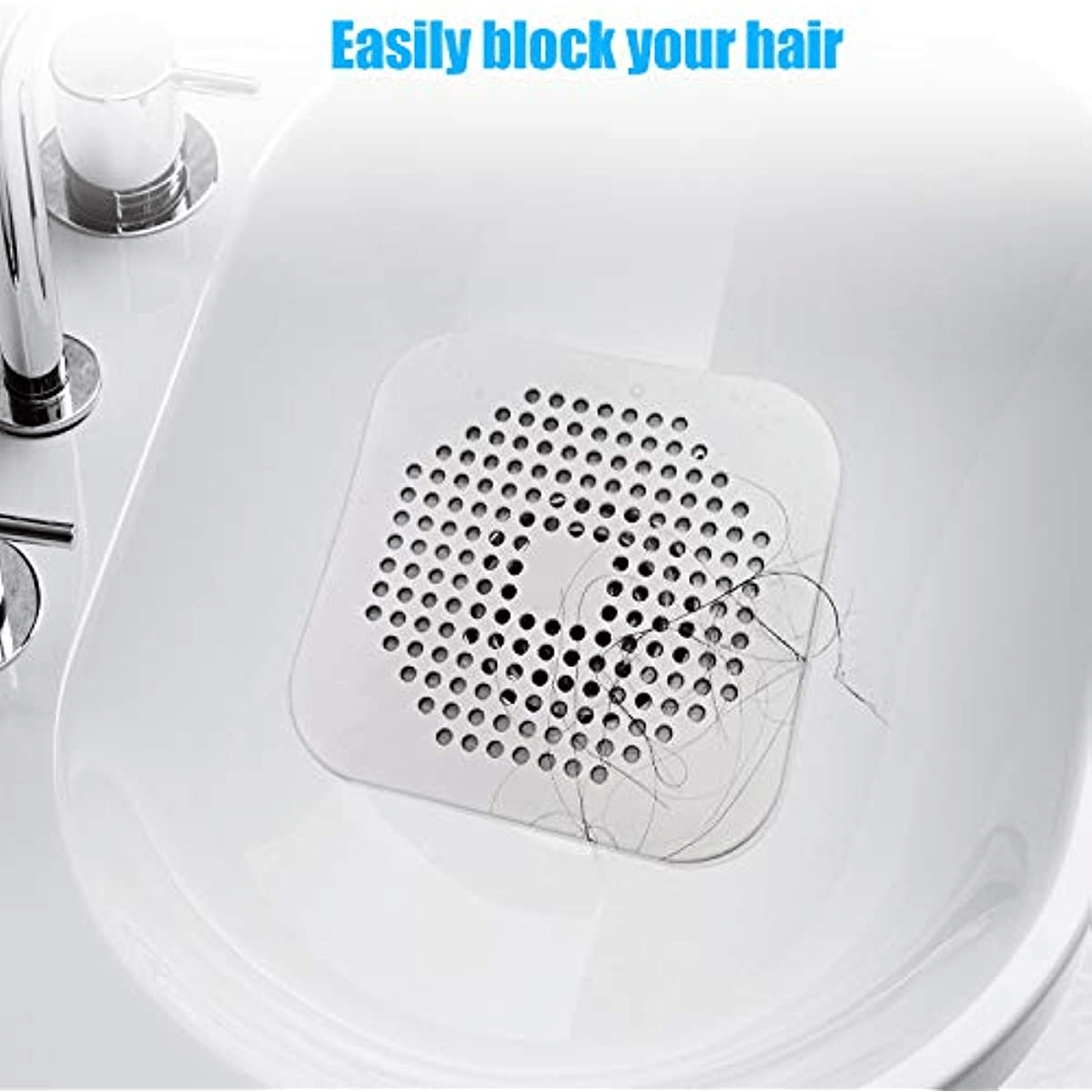 Square Drain Cover For Shower Tpr Drain Hair Catcher Flat Silicone