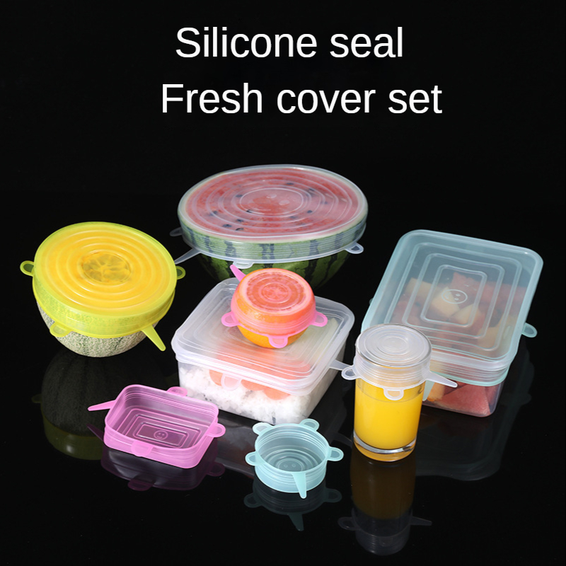 

Silicone Fresh-keeping Cover, Multi-functional Bowl Cover, Silicone Lid, Set Of 6, Fresh-keeping Cover, Refrigerator Microwave Oven Sealing Fresh-keeping Film