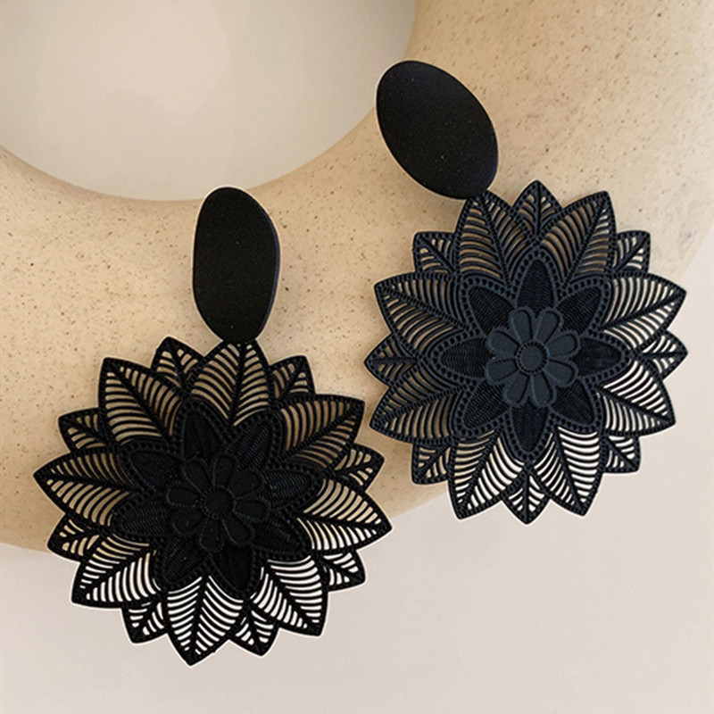 Image of Fashion Cute Flower Dangle Earrings For Women Korean Style Jewelry Accessories