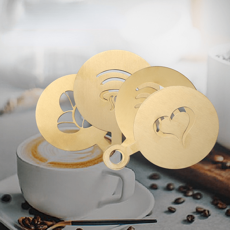 Portable Stainless Steel Coffee Stencils For Diy Coffee - Temu