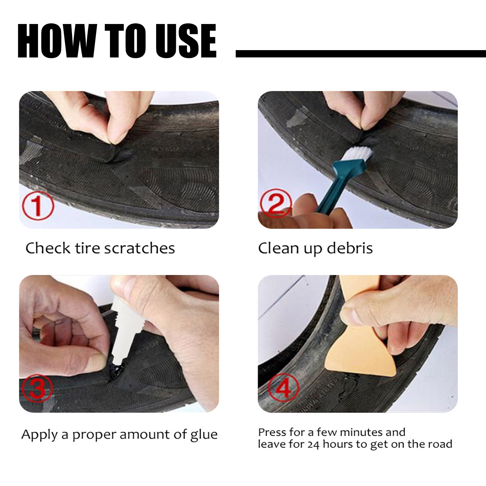 Tire Crack Repair Glue Strong Vinyl Silicone Adhesive Car Bicycle Tire  Repair Agent