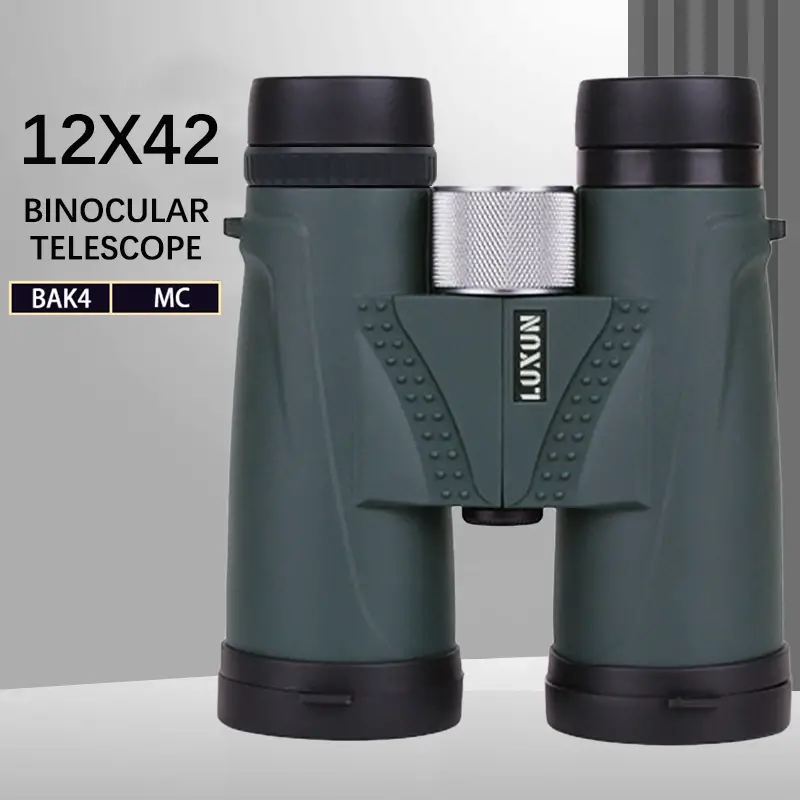 12x42 high definition high power professional binocular with bak4 prism mc green coating life waterproof telescope for outdoor travel hunting camping details 0