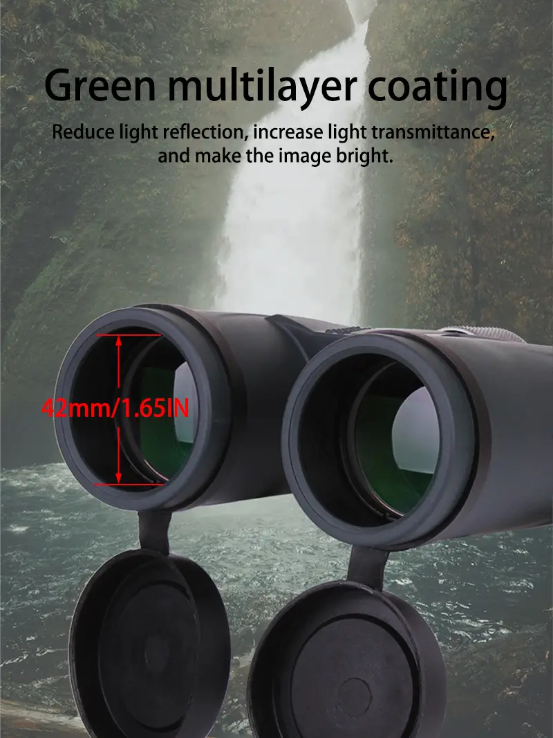 12x42 high definition high power professional binocular with bak4 prism mc green coating life waterproof telescope for outdoor travel hunting camping details 3