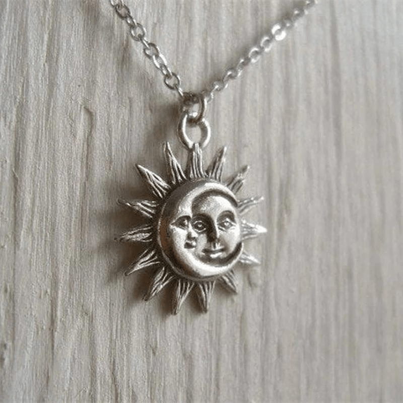 Creative Sun Moon Pendant Necklace - Temu