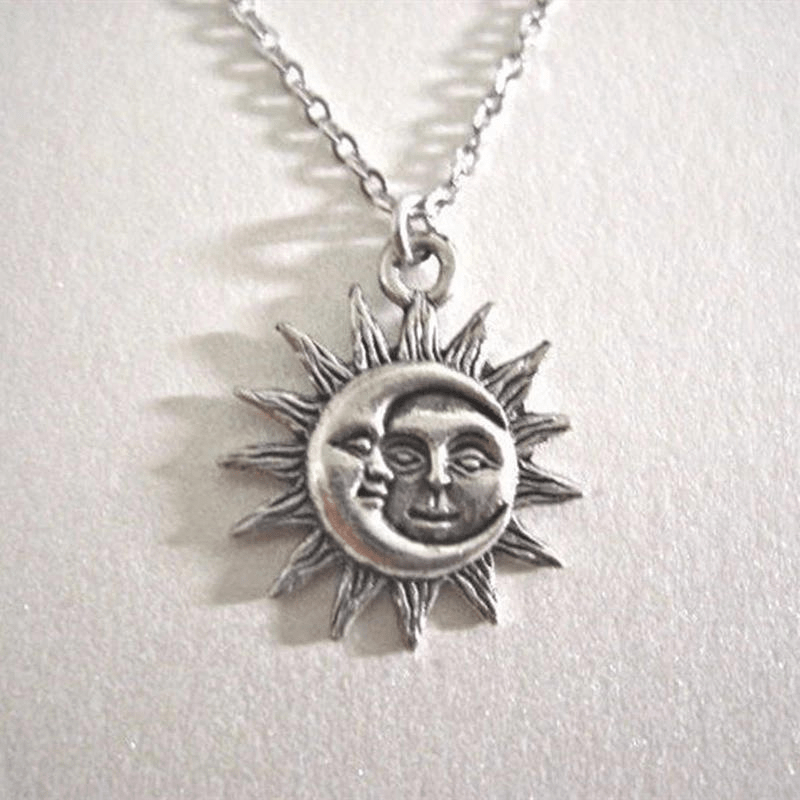 Creative Sun And Moon Pendant Necklace