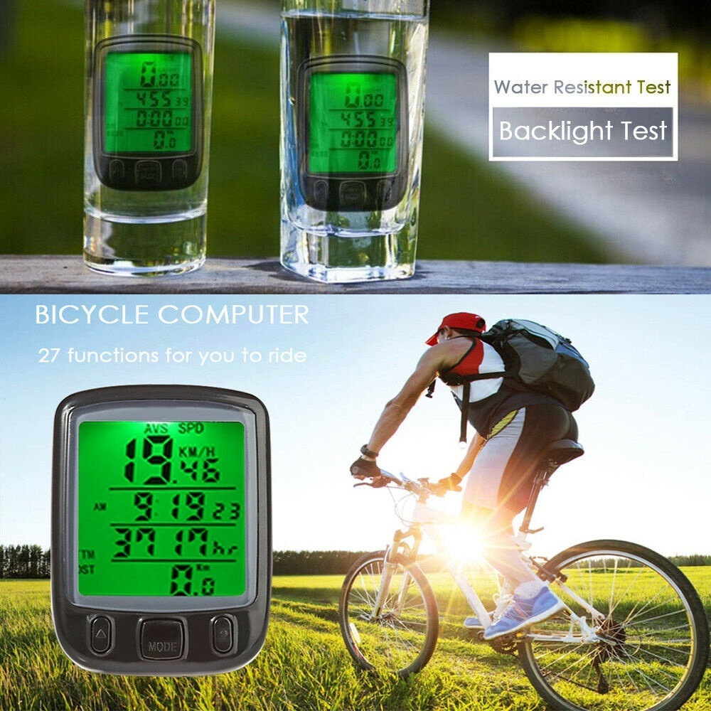 JGRZF Bike Computer Bicycle Wireless Speedometer and Odometer Waterproof  Backlight with Digital LCD Display for Outdoor Cycling and Fitness Multi  Function (Wireless Computer)