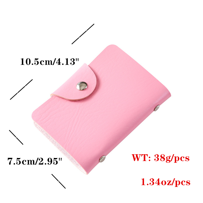 24 Card Slots Simple PU Leather Credit Card Holder Business Card Holder