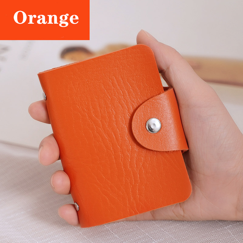 24 Card Slots Simple PU Leather Credit Card Holder Business Card Holder