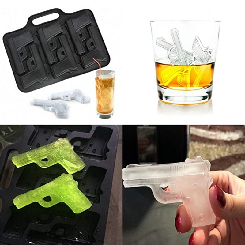 3D Silicone Ice Cube Mold Tray Whisky Wine War Gun Bullet Shape