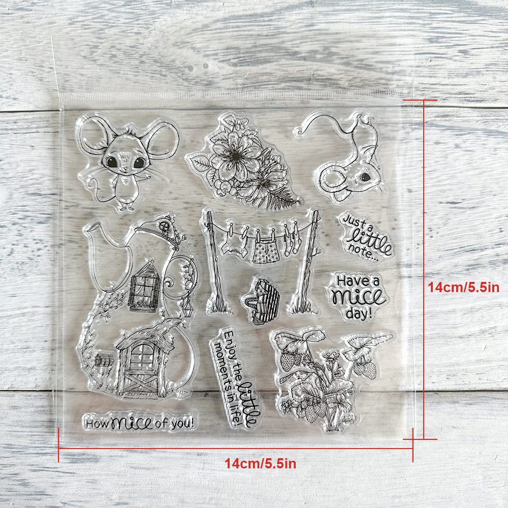 Image of Free Mice Life Stamps And Cutting Dies Diy Scrapbooking Silicone Stamps Metal Dies Paper Card Decoration Photo Gift