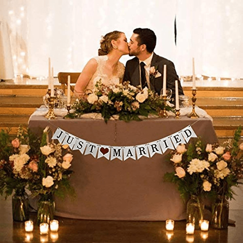 Just Married Hochzeit Deko Türschild Retro Shabby Style
