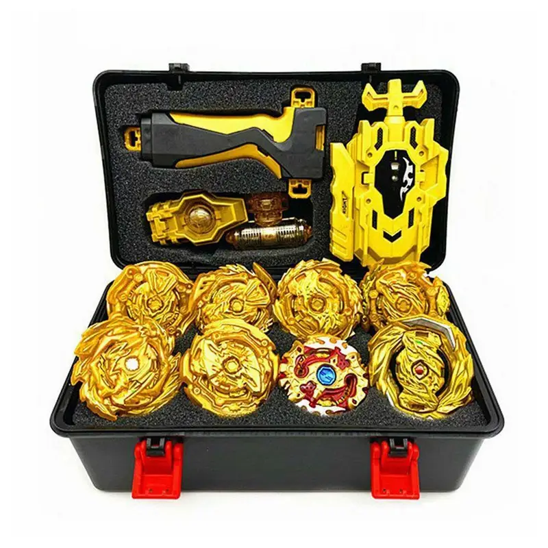 Beyblades Metal Fusion Blay Blade Toys Set 8Pcs Gyro With Wire And Ruler  Launcher Storage Box For Children Halloween，Thanksgiving And Christmas Gift