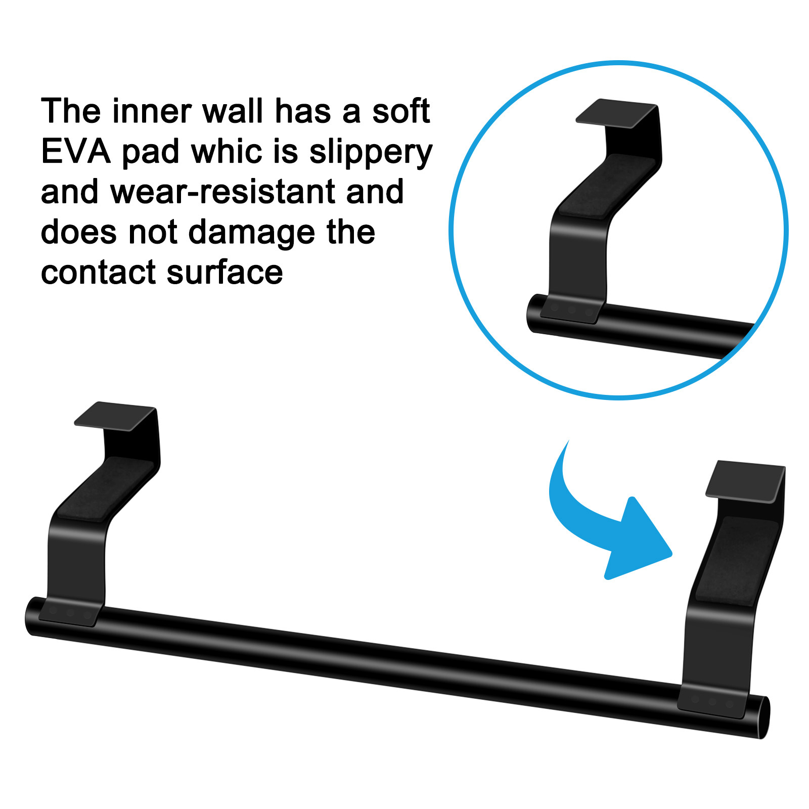 No Drill Over Door Towel Bar for Kitchen and Bathroom Organization