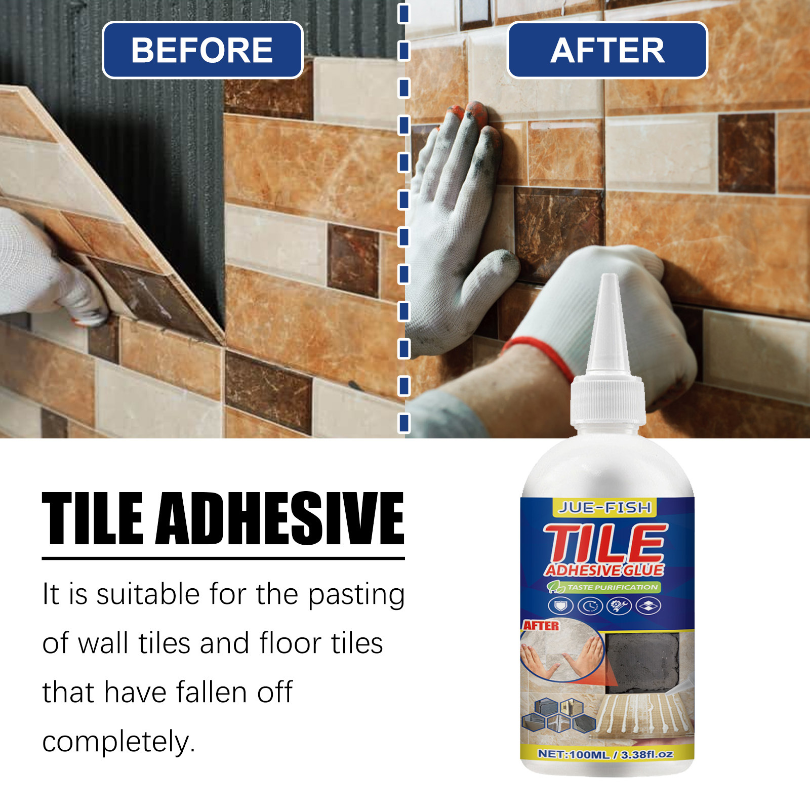 Tile Repair Glue Quick-drying Ceramic Glue Falls Off Empty Drum Repair Tile