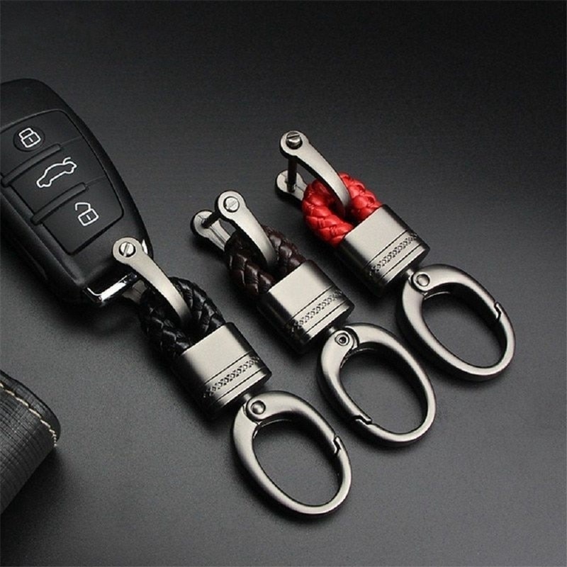 

1pc Car Key Holder Key Rings Key Chain Hand Woven Horseshoe Buckle Keychain Car Keyring Gift Creative Auto Accessories