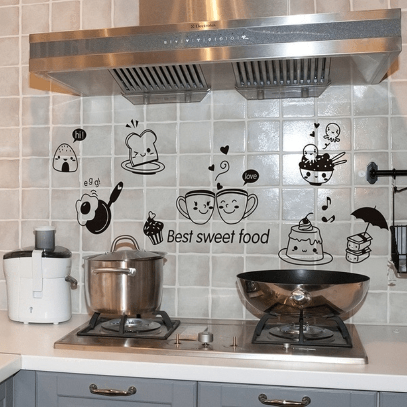 Autocollant mural cuisine Bricolage couteau fourchette décoration  accessoires de cuisine -…