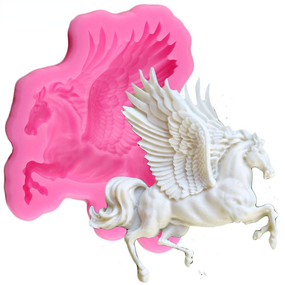 

1pc 3d Pegasus Horse Silicone Mold For Chocolate, Candy, And Sugarcraft Cake Decorating