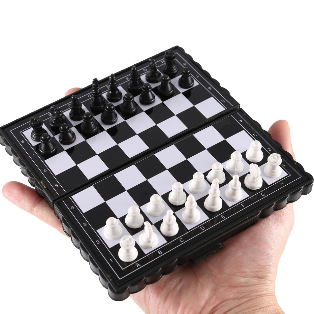Conjunto de Xadrez Internacional, Jogo de Tabuleiro de Xadrez de Plástico  Preto e Branco para Jogos de Mesa Acampamento de Escritório