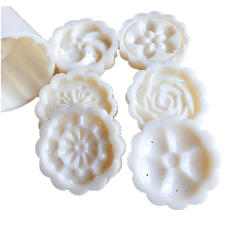 Moon Cake Mould Round Flower Pattern Hand pressure Mooncake - Temu