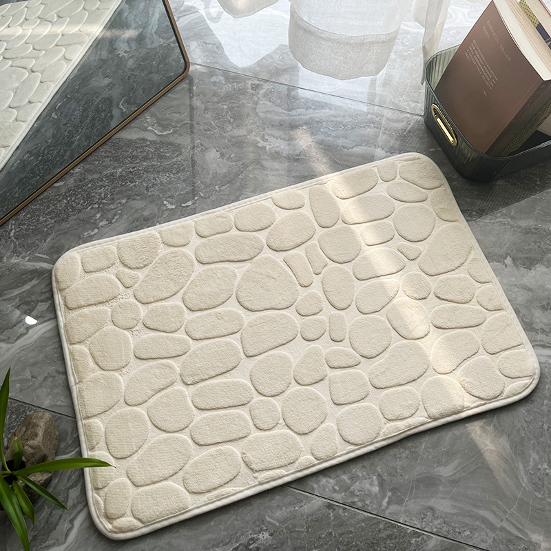 Pebble Embossed Bath Mat, Bathroom Non-slip Rug, Bathtub Side Carpet, Shower  Room Door Mat, Memory Foam Mat - Temu