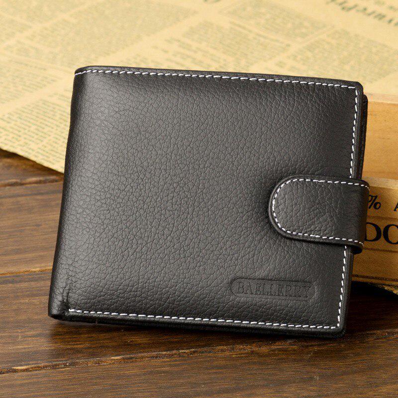 dv Thin Leather wallet with coin purse Dark Brown - Wallets Brands