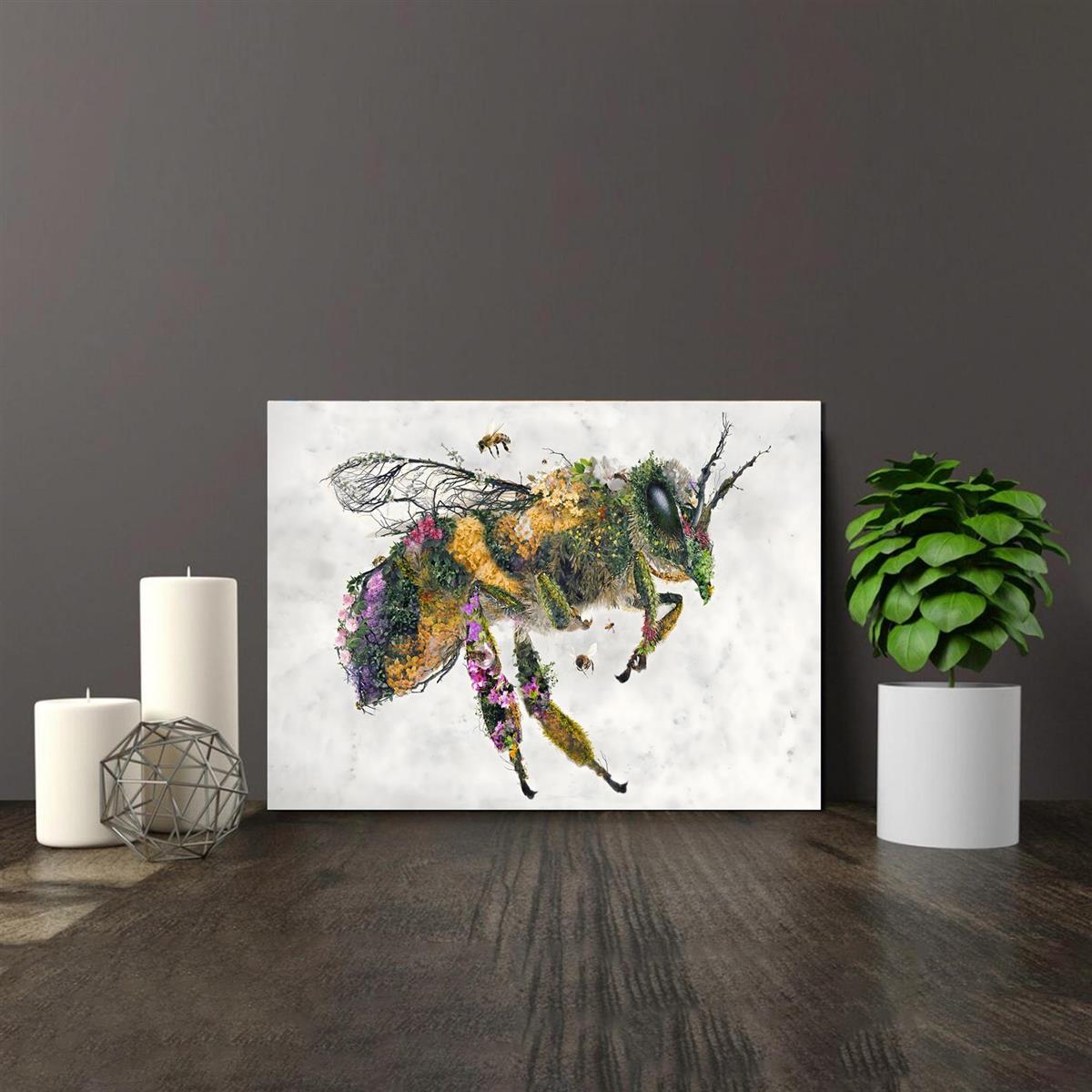 Honeybee Illustration | Botanical Wall Art | Nature Home Decor