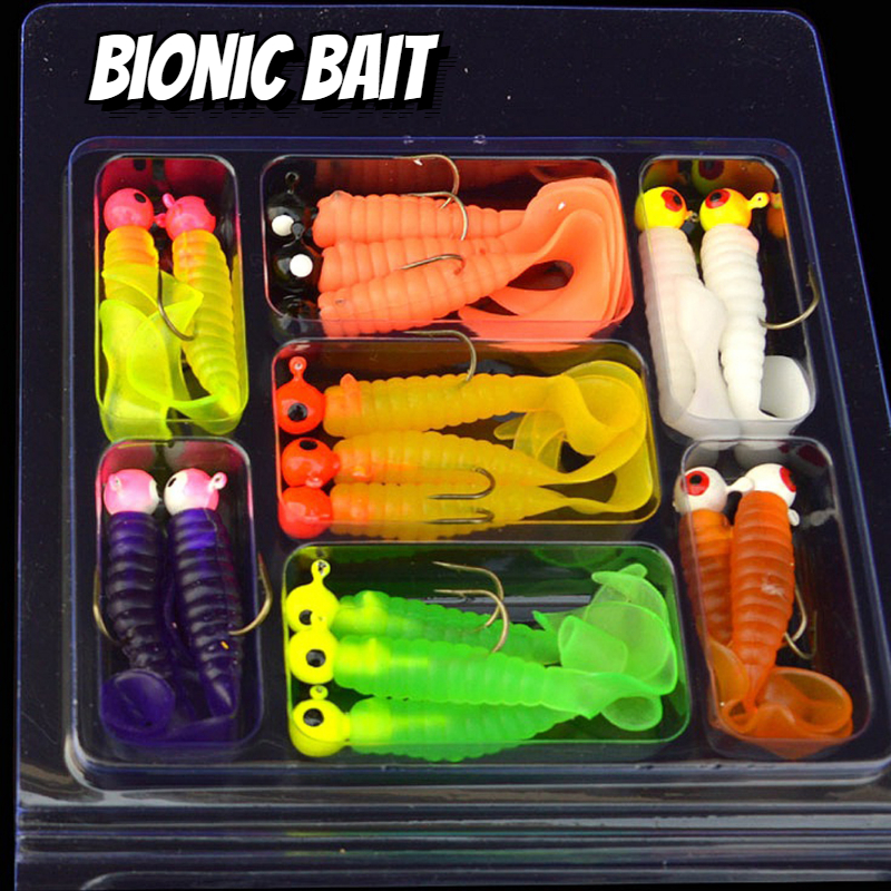 Premium Fishing Jig Head Set - Jigging Heads Hook With Soft Worm Lure Grub  - High-quality Silicone Fish Artificial Bait Tackle - Perfect For Catching  More Fish - Temu United Kingdom