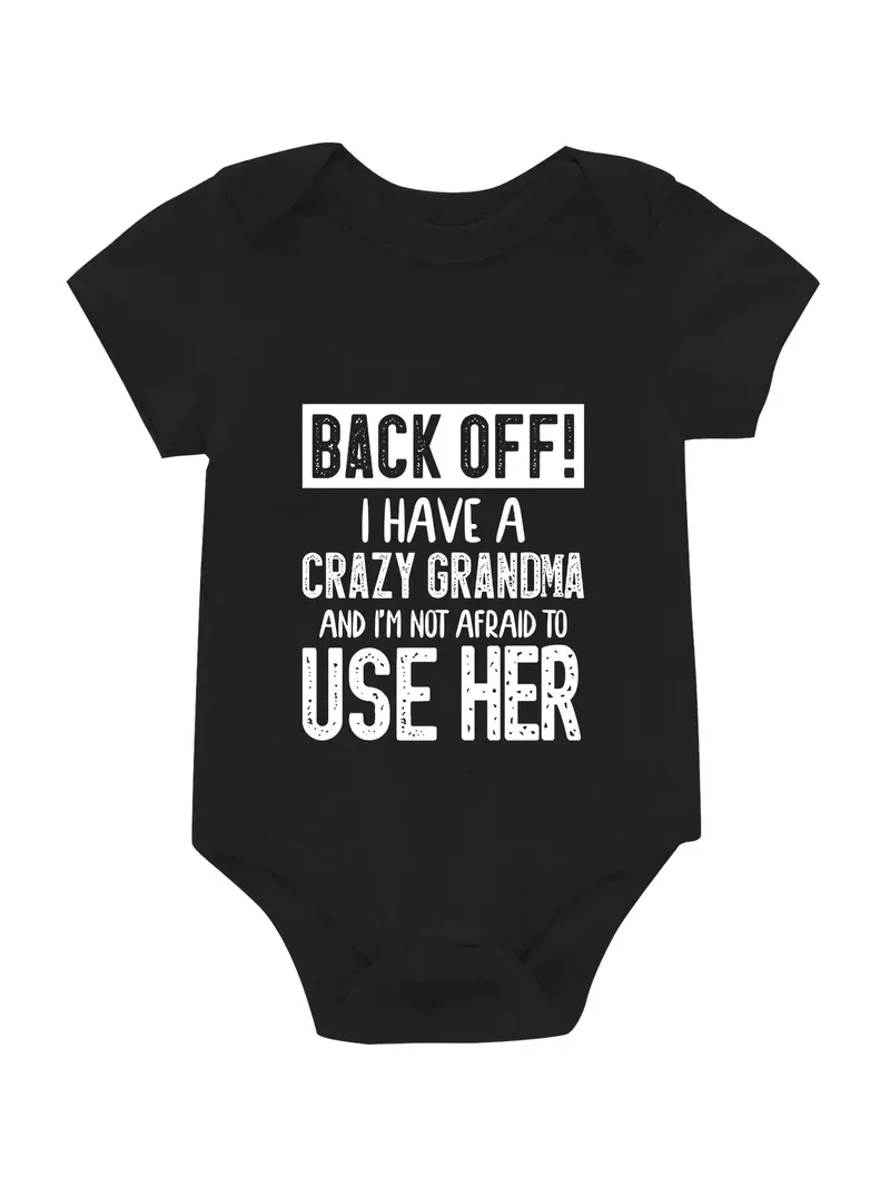 baby girls casual i have a crazy grandma short sleeve onesie clothes details 0