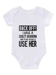 baby girls casual i have a crazy grandma short sleeve onesie clothes details 29