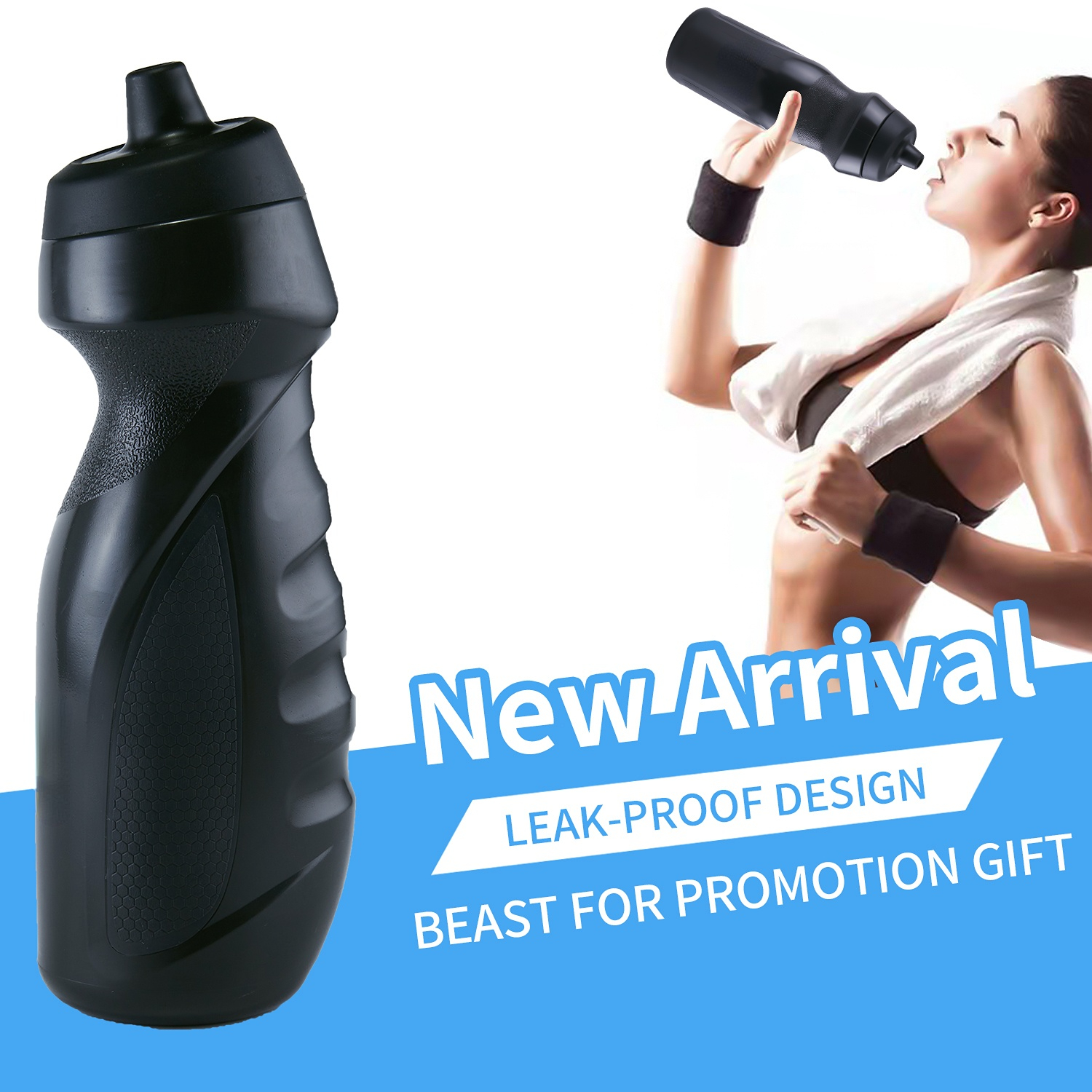 Packable Water Bottle Sling 24oz | Onyx - Leak-Proof, BPA Free