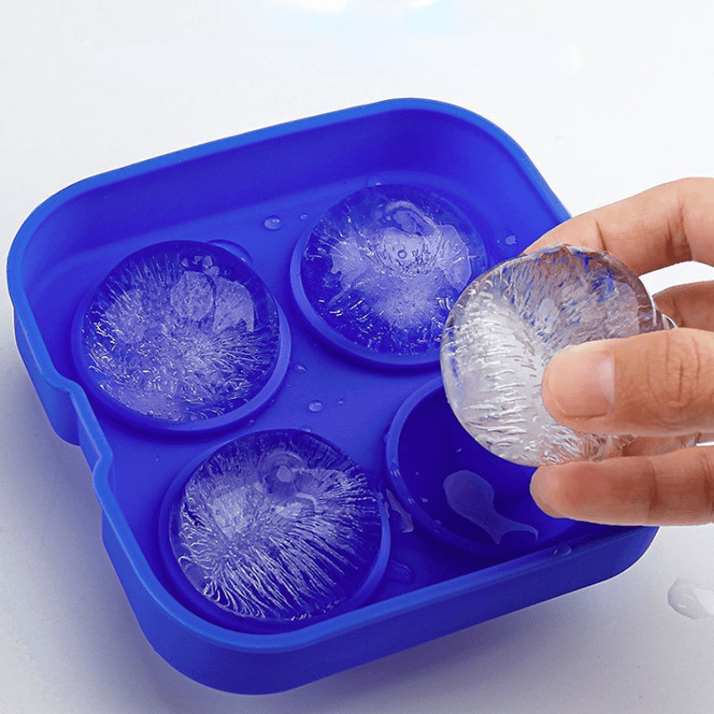 Ice Ball Maker Molds Silicone Sphere Ice Tray with Funnel 1.8inch