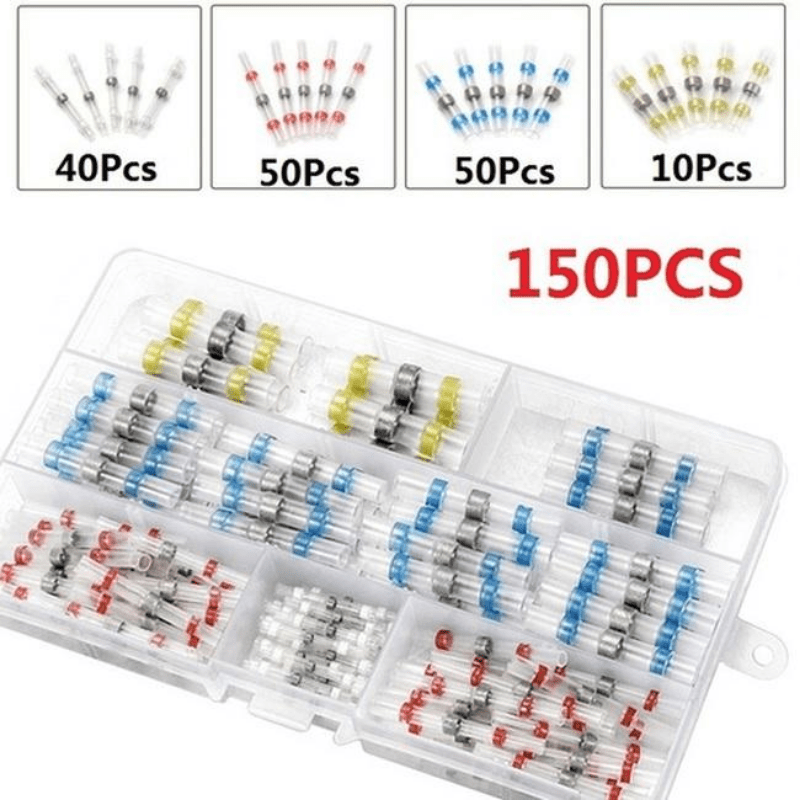 150pcs Connecteur Bout à Bout Thermorétractable, Cosses