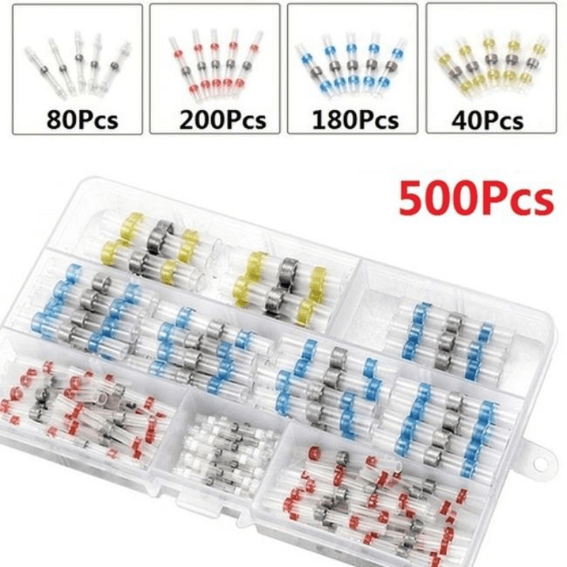 50 100 120 150 200 250 300 Pcs Heat Shrink Butt Crimp Terminals Waterproof  Solder Seal Set Electrical Butt Connectors Wire Cable Splice Terminal Kit -  Business, Industry & Science - Temu