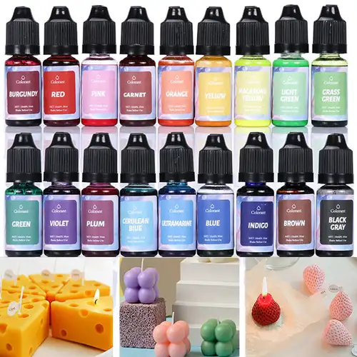  Tinte para velas – Tinte líquido para hacer velas de 24 colores  para bricolaje kit de suministros de fabricación de velas, colorante de velas  para tintes de cera de soja, cera