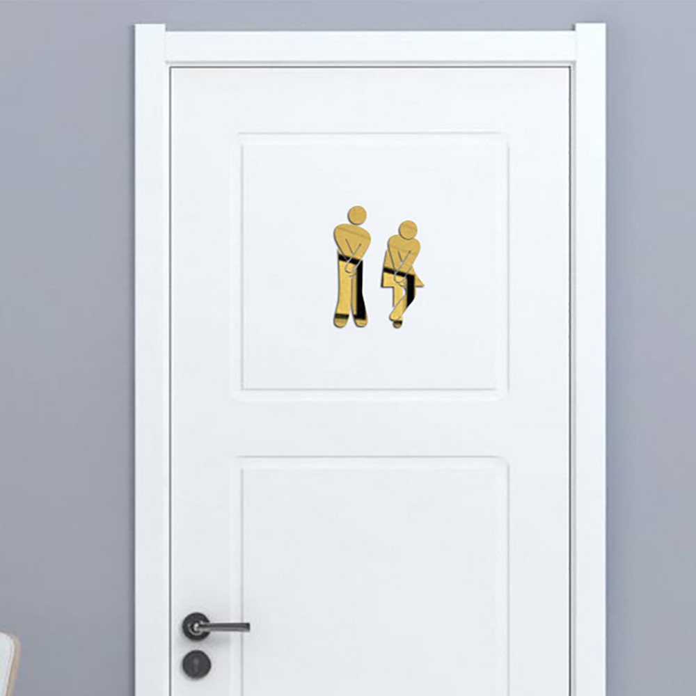 Creative Bathroom Sign Wall Sticker - Man and Woman Toilet Decor