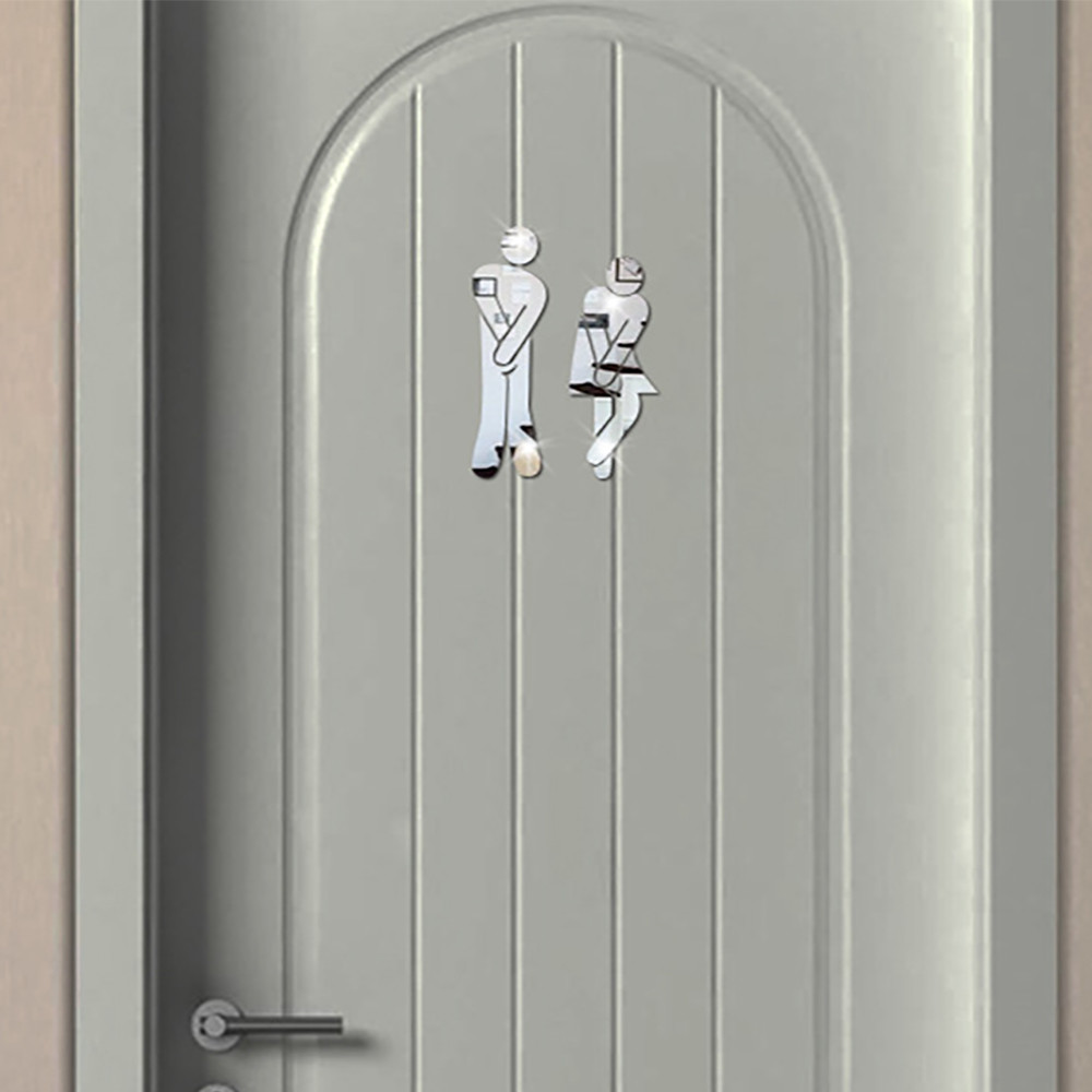 Creative Bathroom Sign Wall Sticker - Man and Woman Toilet Decor