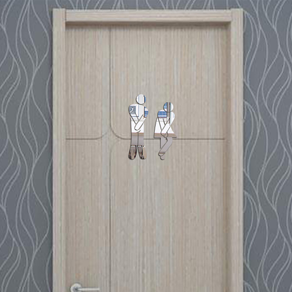 Creative Bathroom Sign Wall Sticker - Man and Woman Toilet Decor