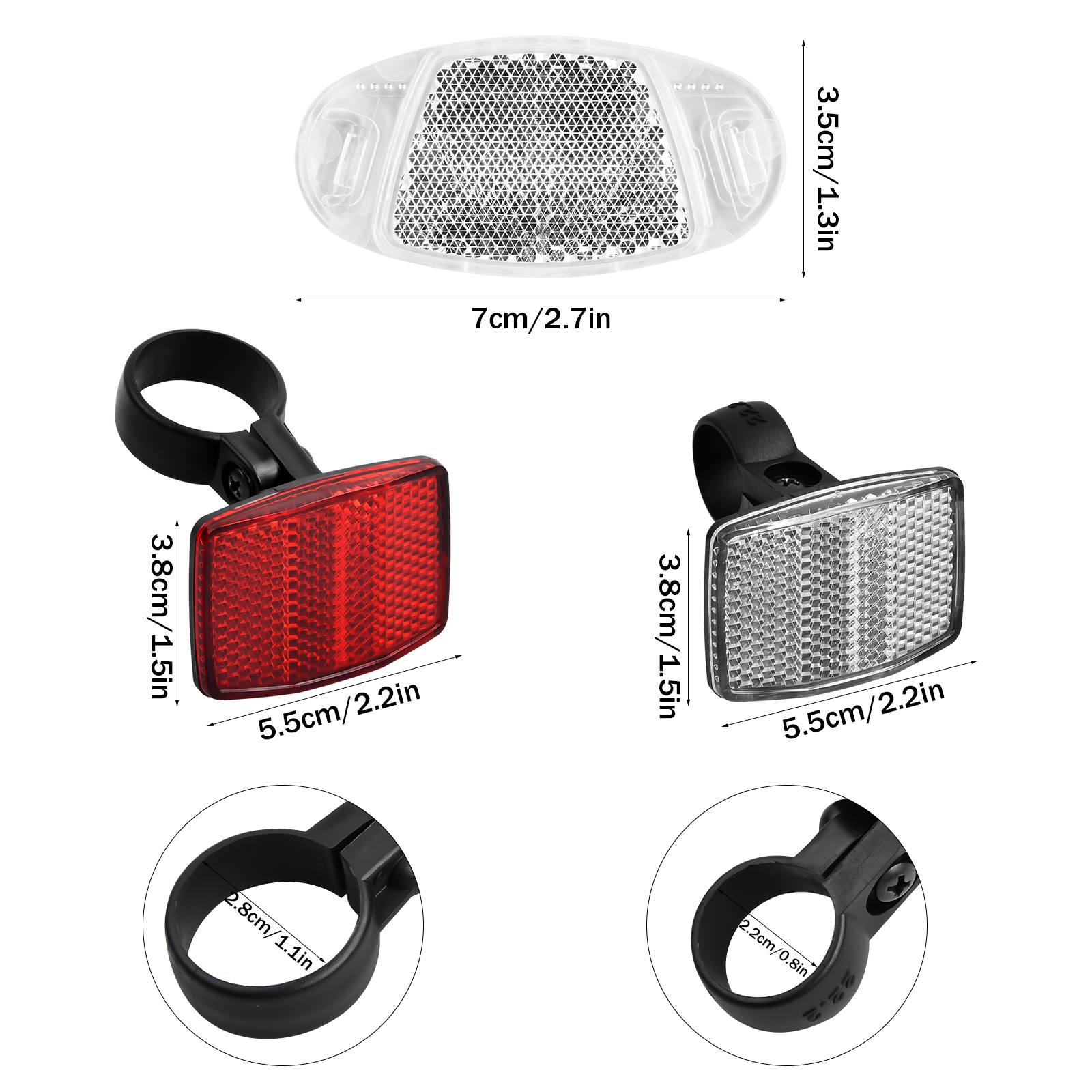 Juego de reflectores para bicicleta de montaña, reflectores