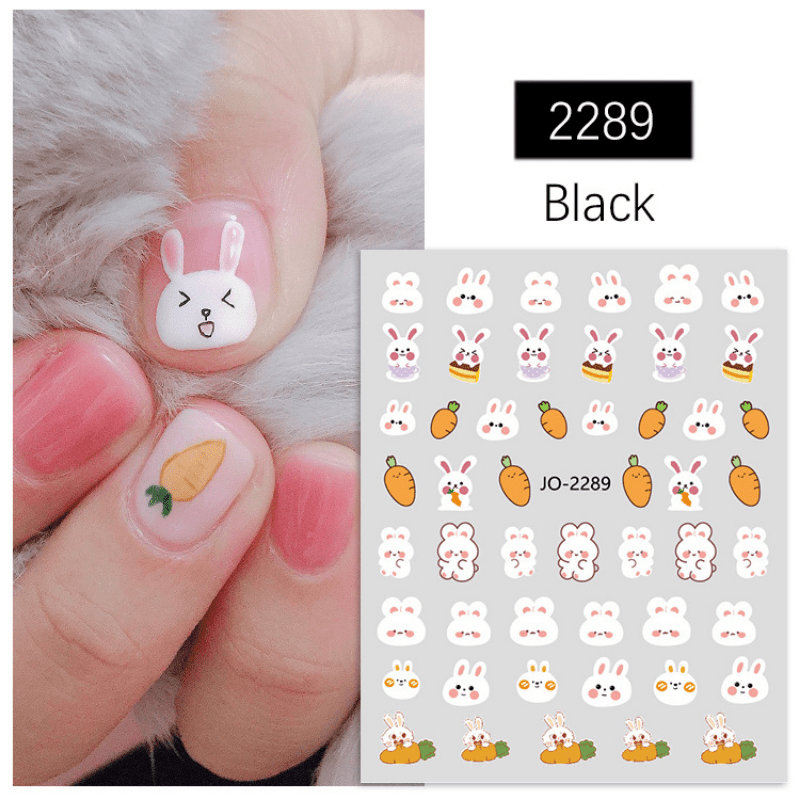 Cartoon Rabbit Nail Art Stickers 3D Self Adhesive Nail Decals