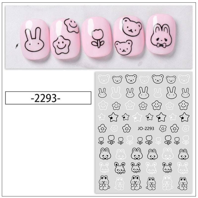 Cartoon Rabbit Nail Art Stickers 3D Self Adhesive Nail Decals