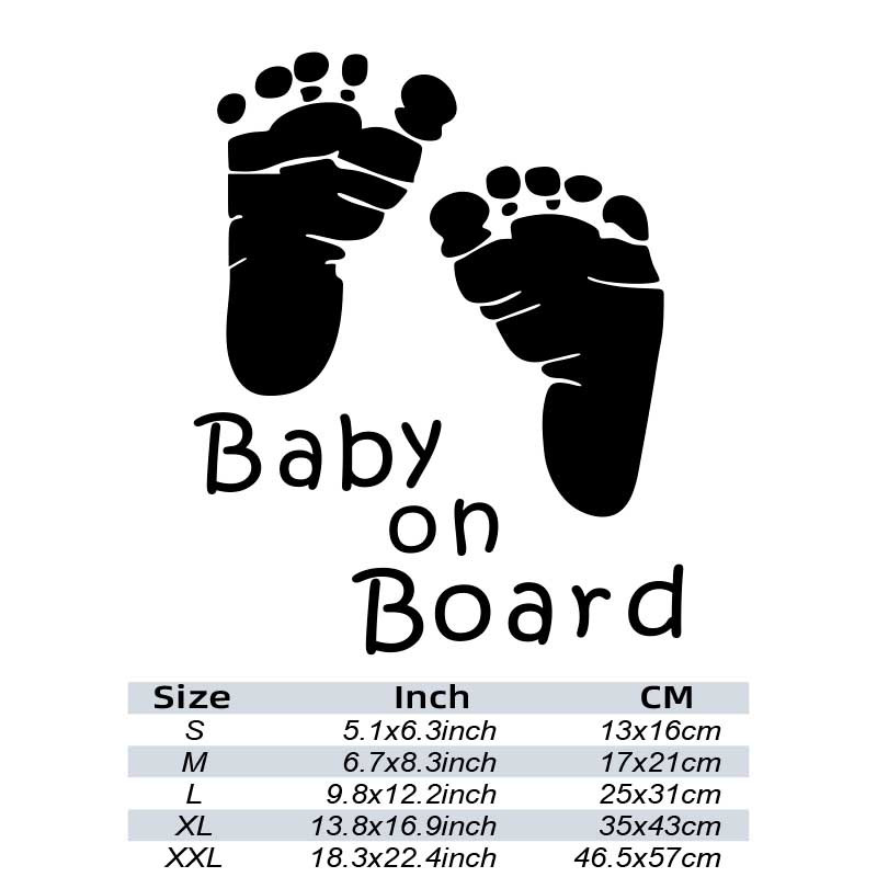 Baby On Board White Vinyl Decal Sticker