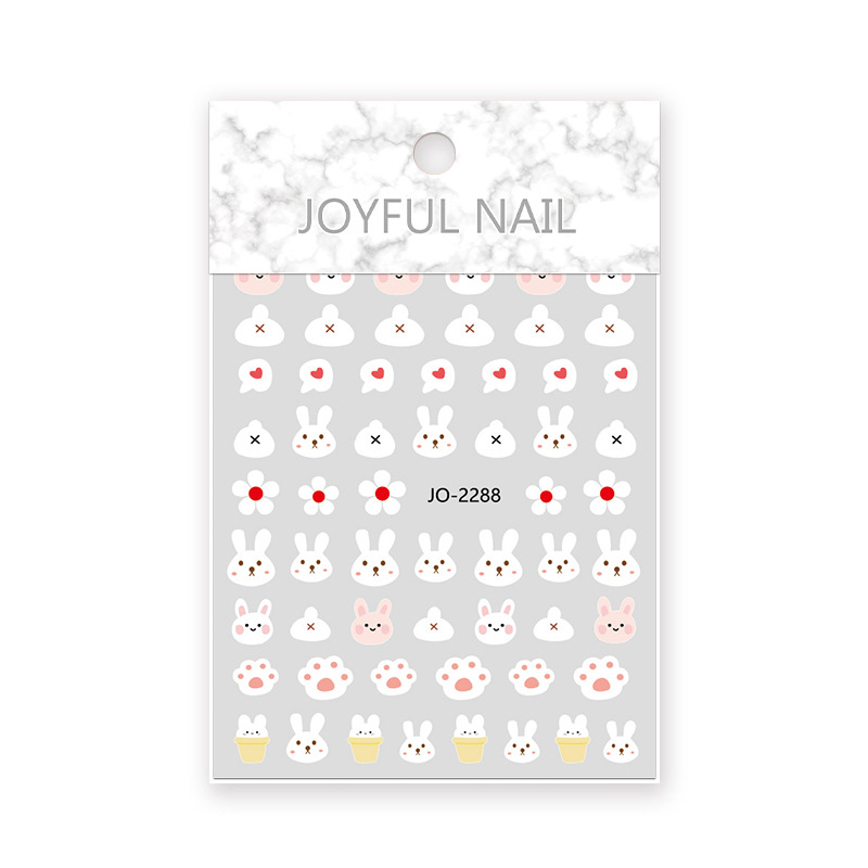 Cartoon Rabbit Nail Art Stickers 3D Self Adhesive Nail Decals