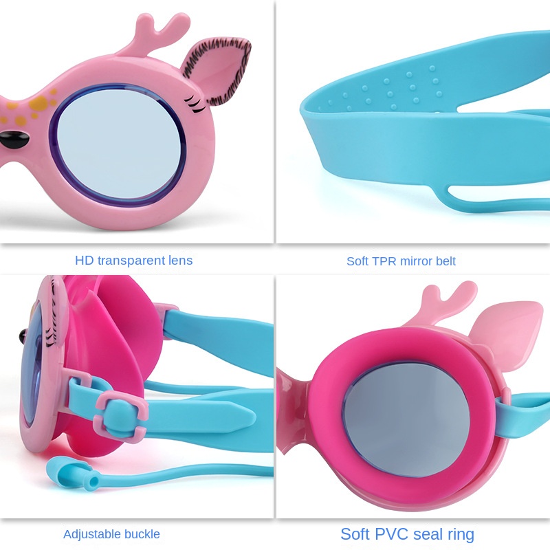 Children's Cartoon Deer Swimming Goggles For Boys And Girls - Temu Italy