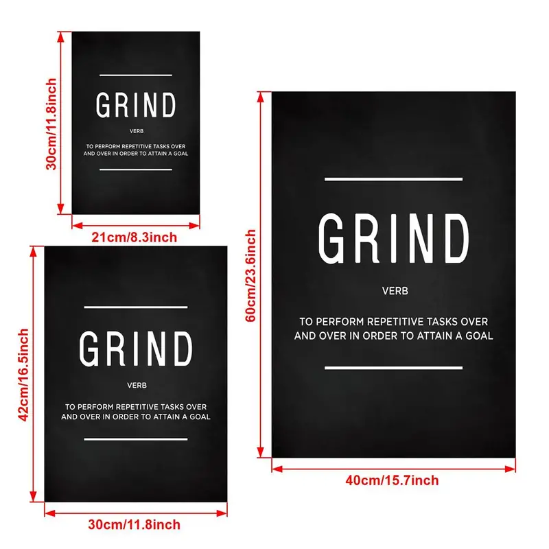 motivational gifts, 3pcs set grind hustle execution quotes canvas wall art motivational gifts for friends entrepreneurs and home office decor inspirational posters with no frames details 2