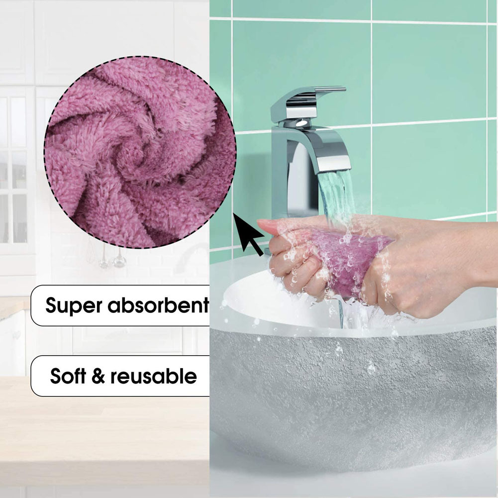 10pcs Microfiber Towel Absorbent Kitchen Cleaning Cloth Non-stick