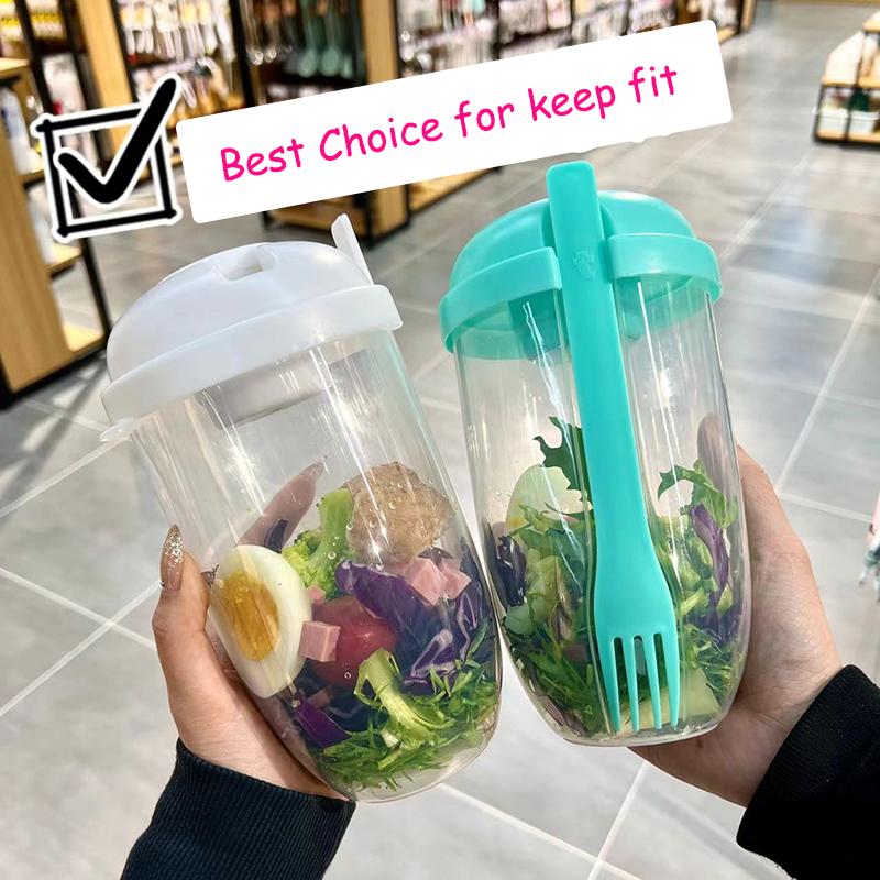 Portable Breakfast Cup, Cereal Nut Yogurt Salad Cup, Container With Fork,  Sauce Cup Bottle, Food Storage Container, Lunch Box, For Teenagers And  Workers At School, Classroom, Canteen, Back To School - Temu