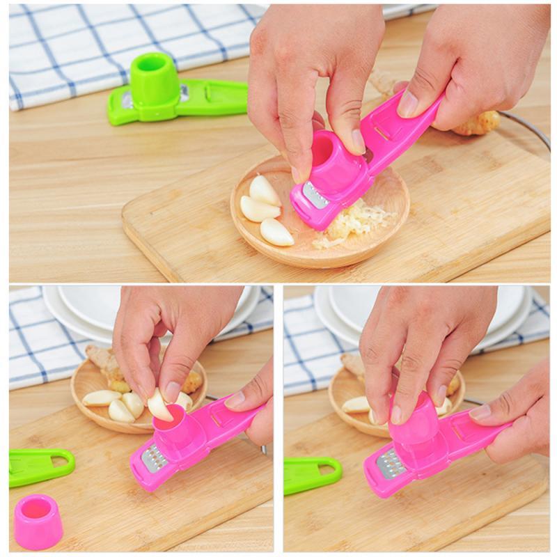 1pc Colorful Stainless Steel Garlic Press and Ginger Cutter - Easy to Use  and Durable Kitchen Tool for Grinding, Grating, and Planing