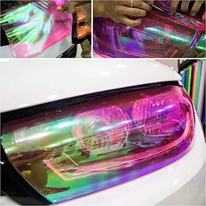 12 By Self Adhesive Auto Car Tint Chrome Chameleon Headlight - Temu