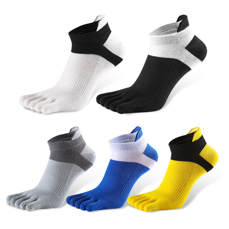 Men Ankle Five Finger Toe Socks Cotton Breathable Sport Causal Low Cut  Hosiery B