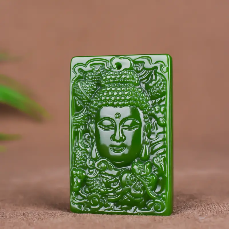 Natural Green Jade Dragon Buddha Pendant Necklace - Temu